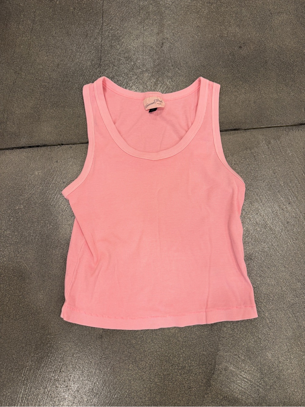 Universal Thread Pink Ribbed Scoop Tank Top
